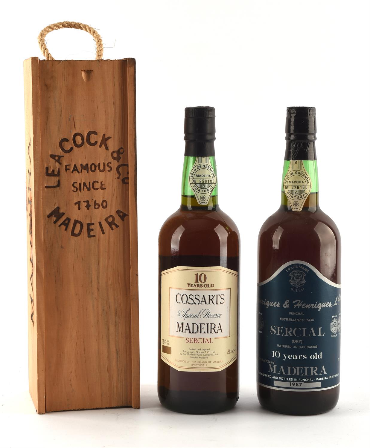 Madeira, Henriques and Henriques Sercial, 10 years, 1 bottle and Cossarts Special Reserve Madeira