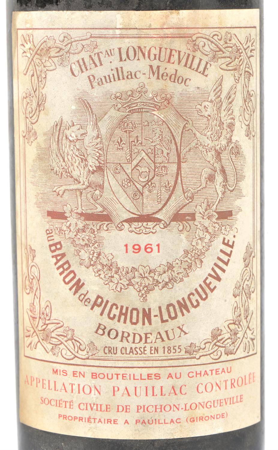 Bordeaux wine, Chateau Longueville Baron 1961 (1 bottle) Note: This wine has been supplied by - Bild 2 aus 3