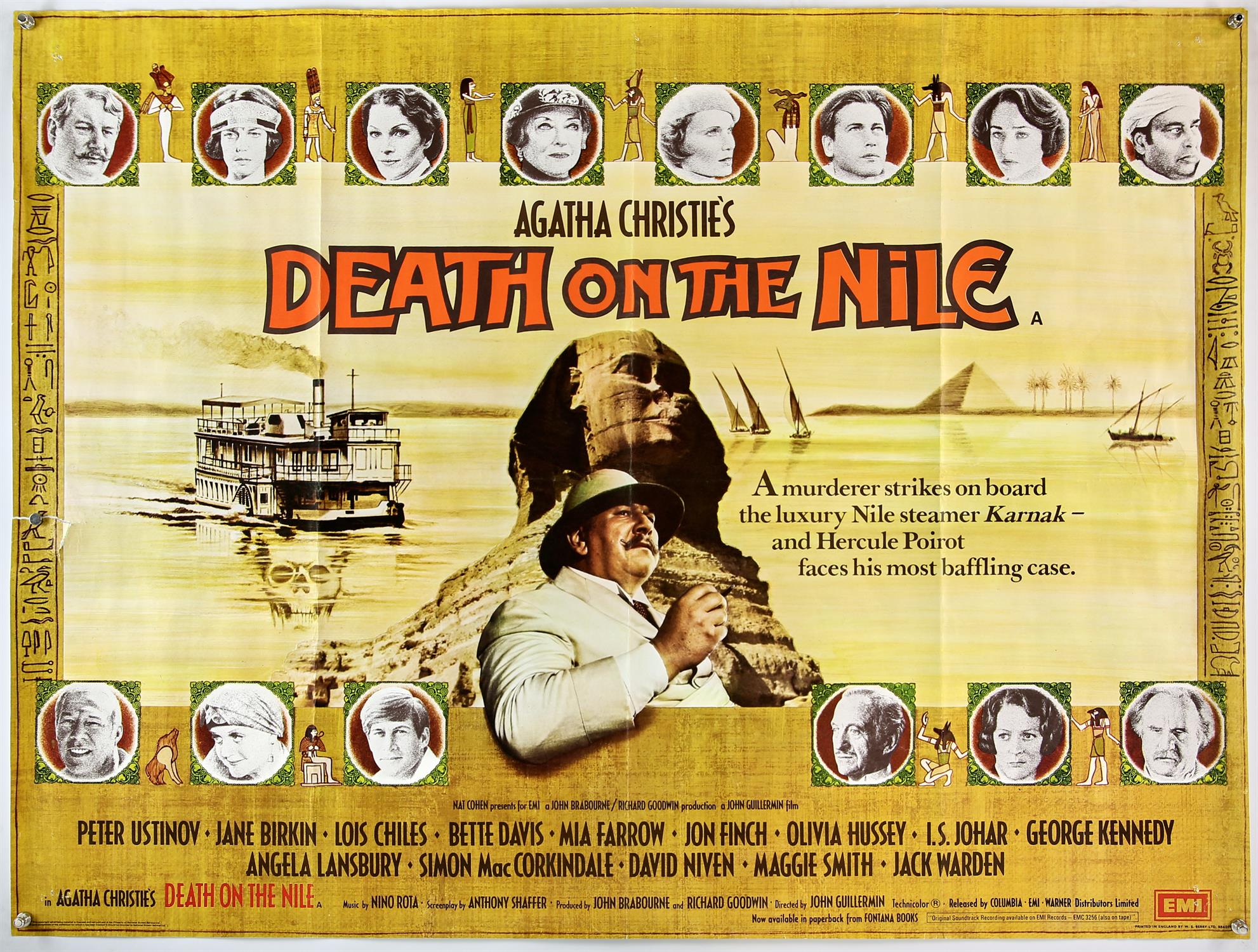 Fifteen British Quad film posters, includes, Death On the Nile; Clockwise; Breaking Away; The Main