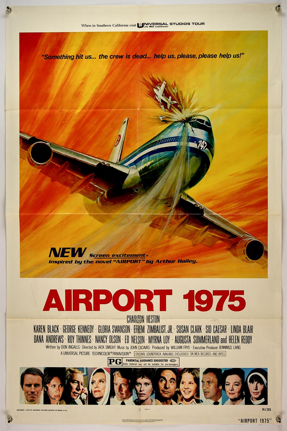 Airport 75 (1974), US One Sheet, 41 x 27 inches, NSS number 74/309, folded. Director Jack Smight