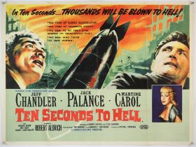 Ten Seconds To Hell (1959) British Quad film poster, Hammer Film Productions, starring Jeff