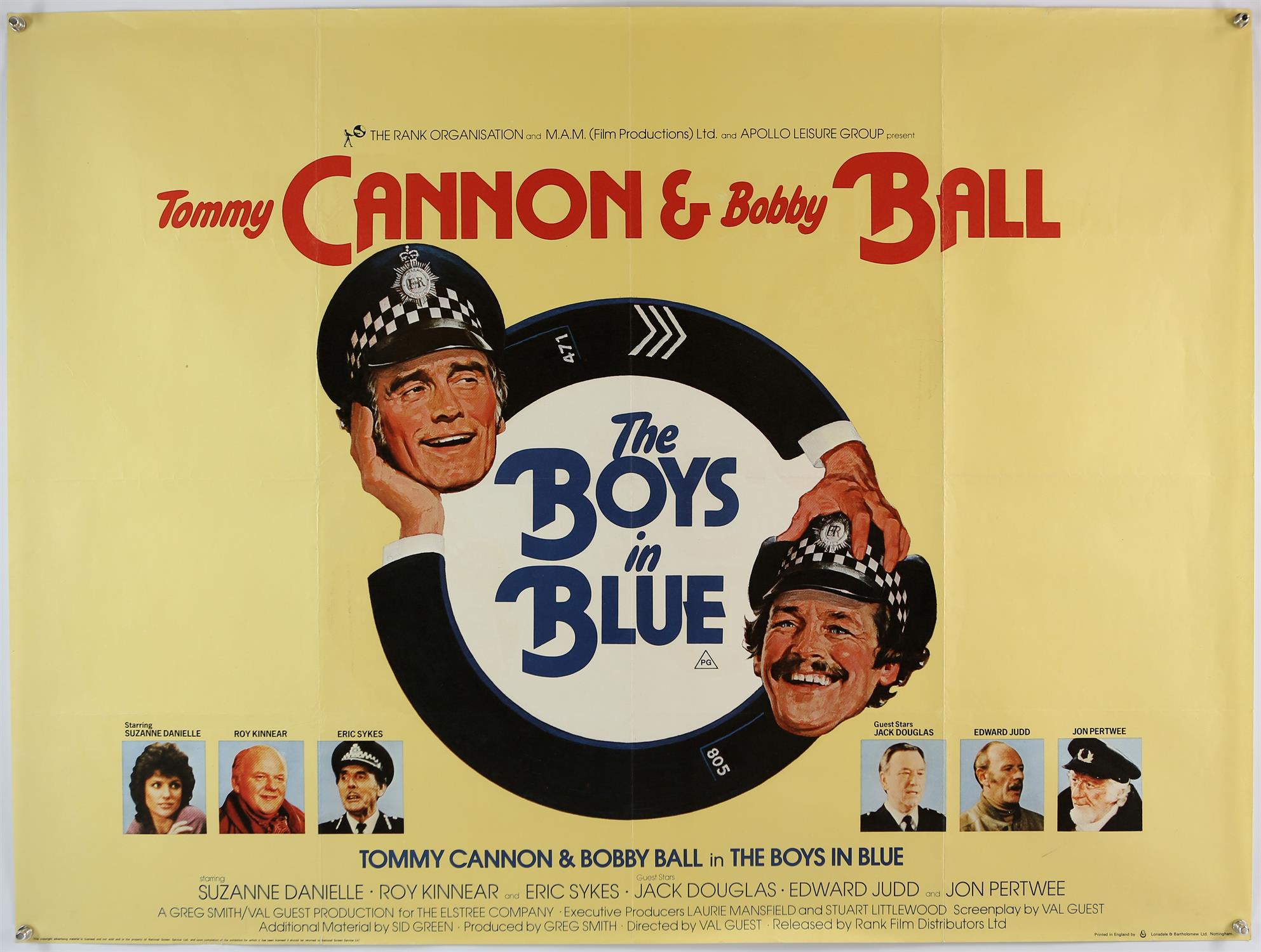 The Boys in Blue (1982) British Quad film poster, was folded now rolled, 30 x 40 inches Director