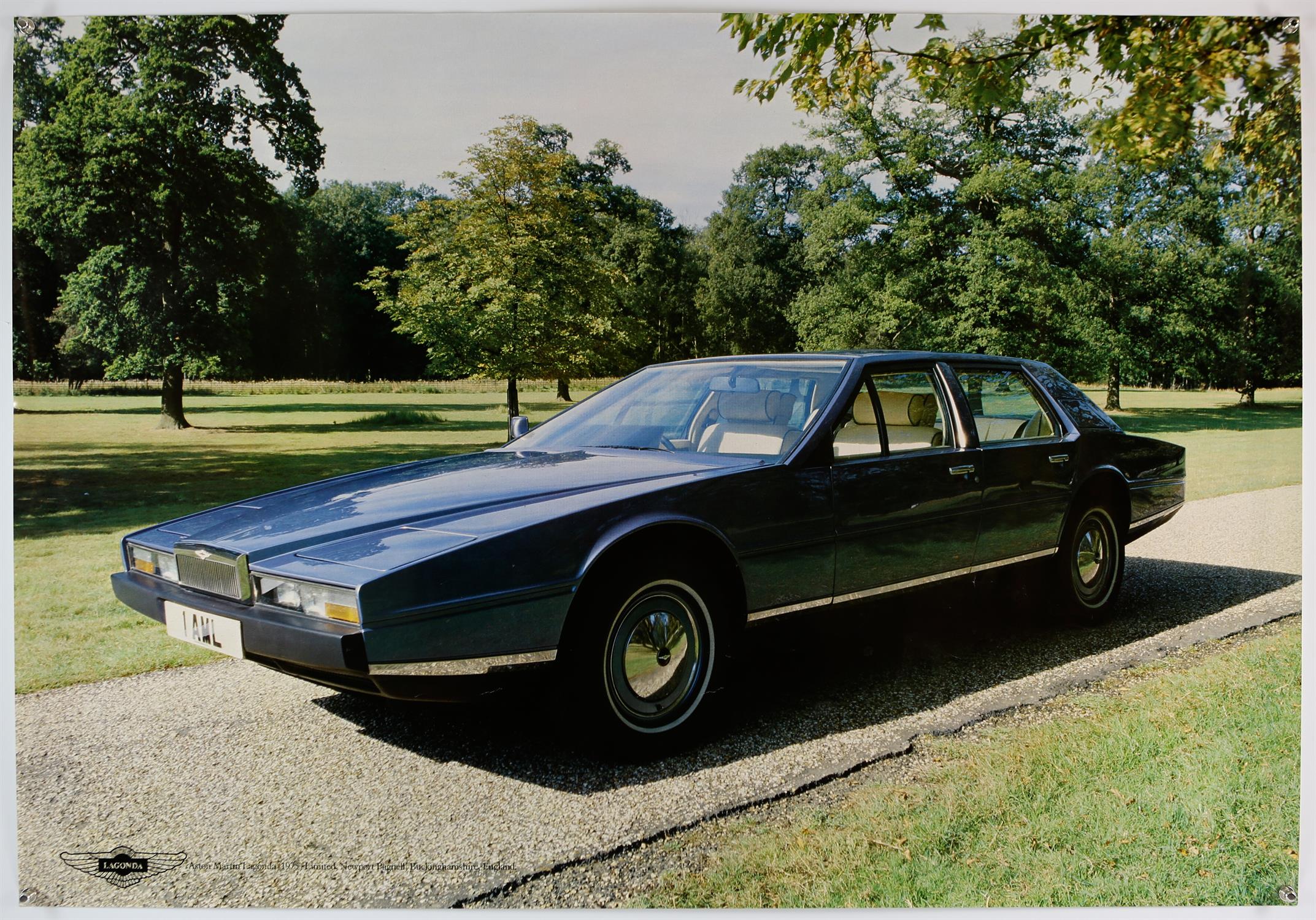 Lagonda - circa 1990 original factory poster approx. 39" x 27" rolled.