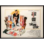 James Bond: Live and Let Die (1973) British Quad, framed, 39.5 x 30 inches visible in frame,