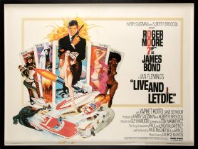 James Bond: Live and Let Die (1973) British Quad, framed, 39.5 x 30 inches visible in frame,