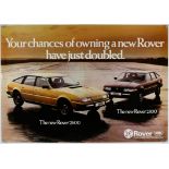 Rover SD1 - Circa 1976 original factory poster, approx. 39" x 28" rolled.