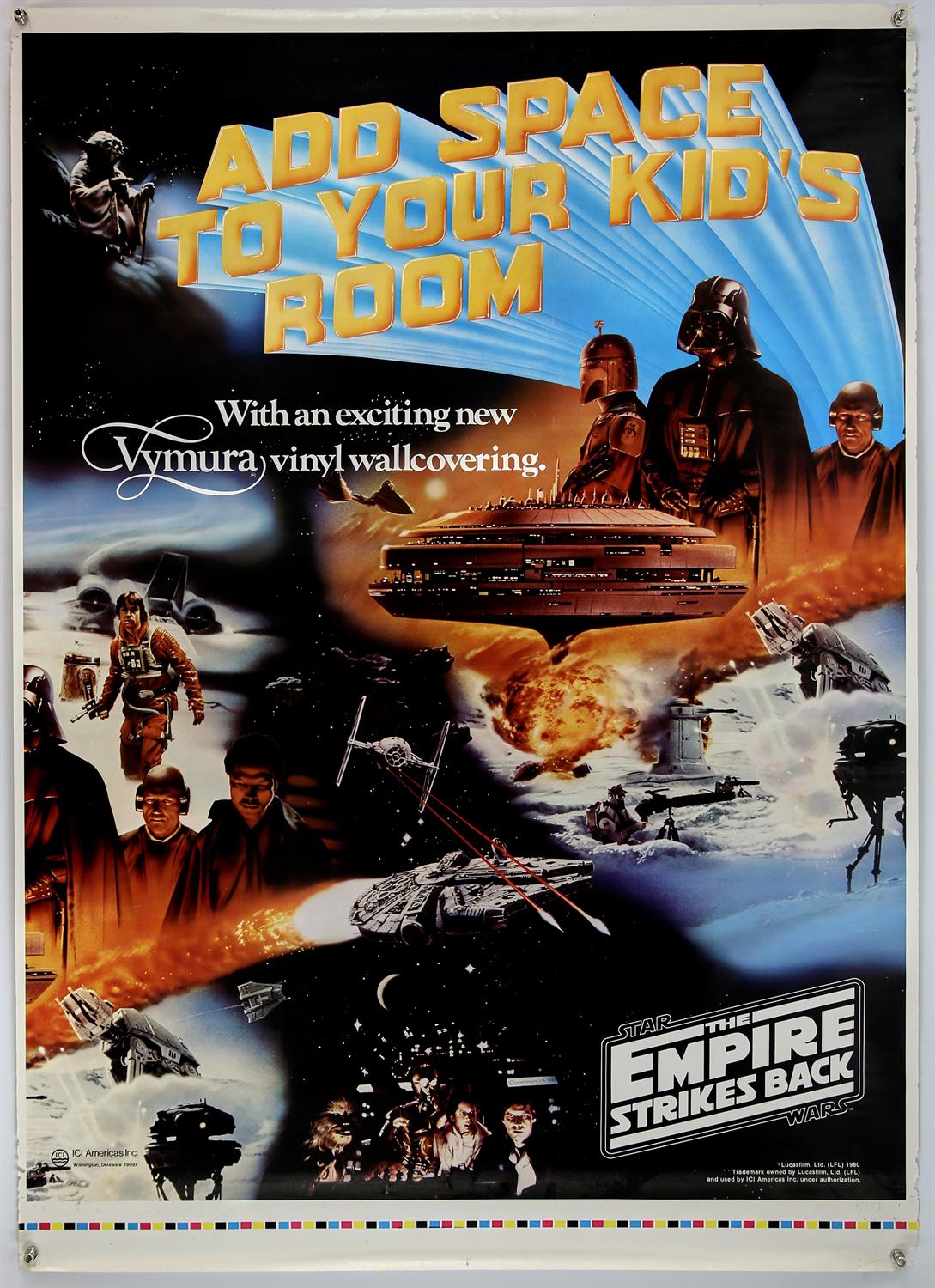 Star Wars: The Empire Strikes Back (1981), US Advertising poster, ICI Vymura Vinyl Wallcovering,