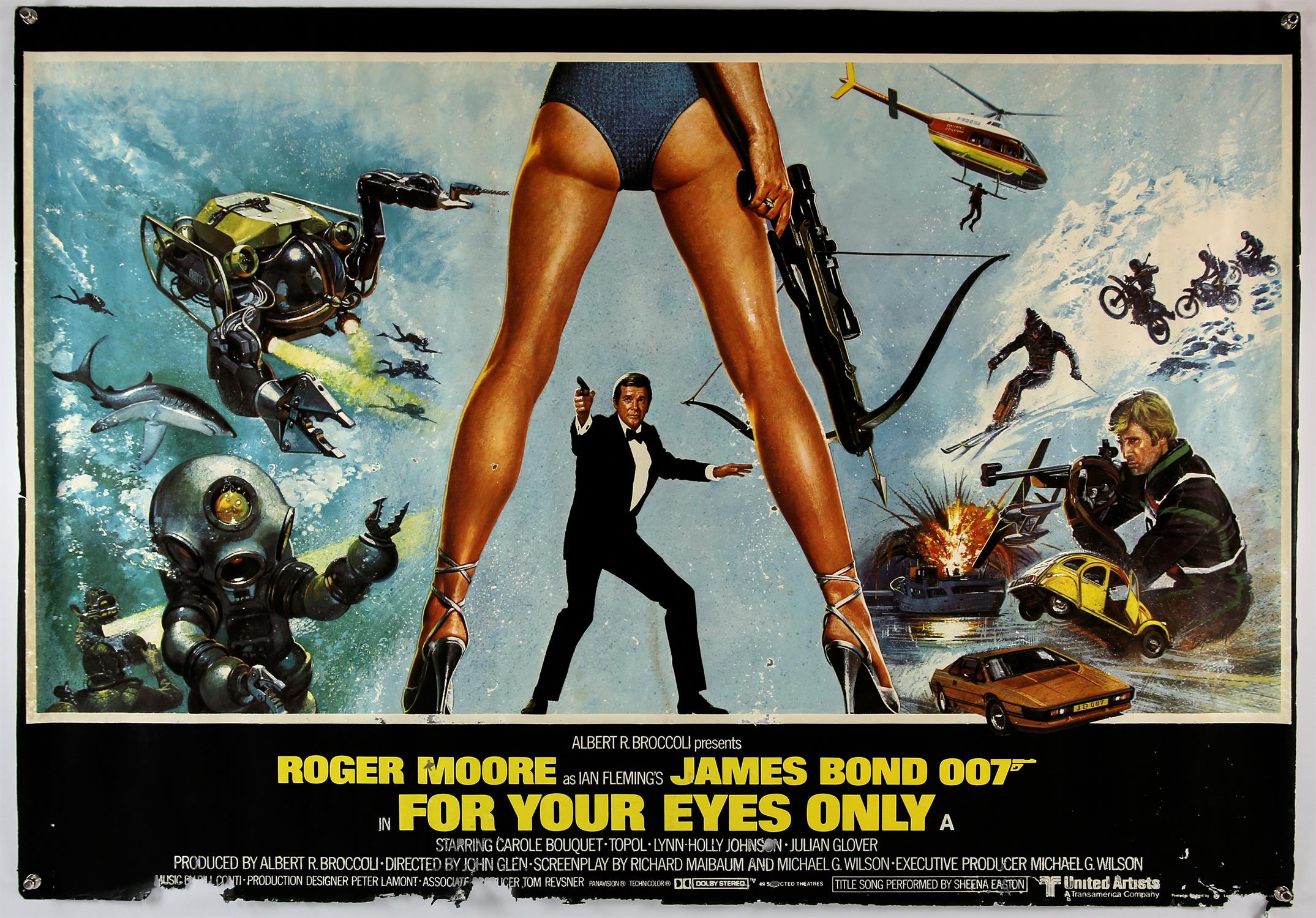 James Bond: For Your Eyes Only (1981), British quad, 27.5 x 39.5, rolled. Director John