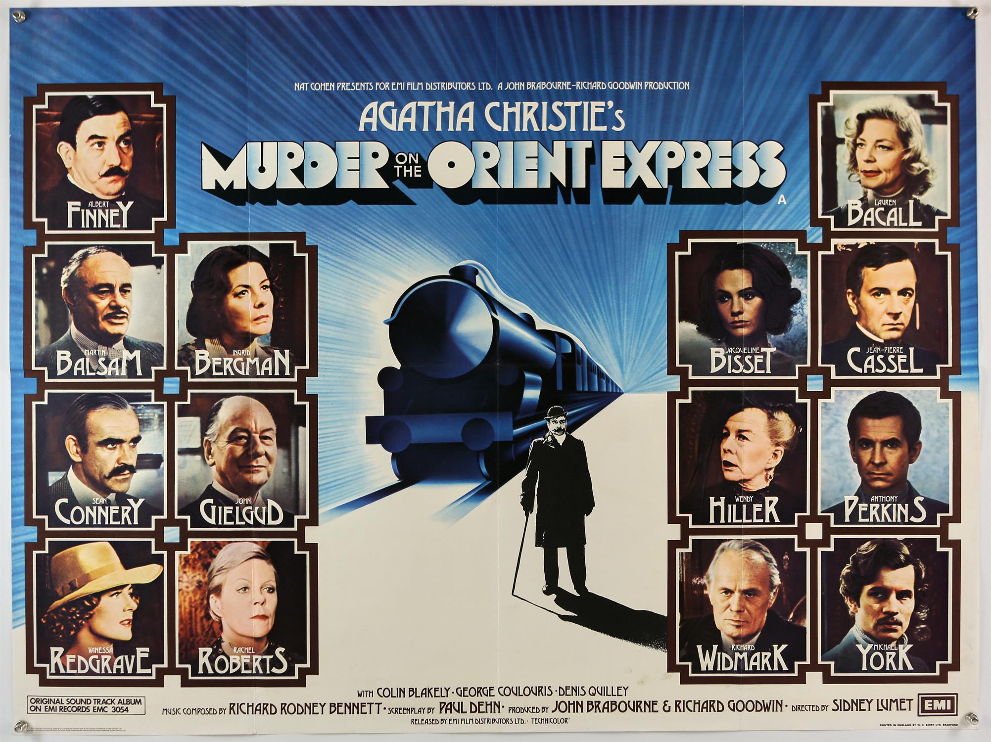Murder on the Orient Express (1974), British Quad, folded, 30x40 inches.