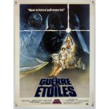 Star Wars (1977), France, Moyenne, 31.5 x 23.5 inches, was folded now rolled, director George Lucas.