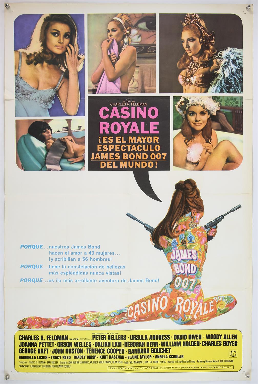 James Bond Casino Royale (1967) US One Sheet film poster, printed for Spanish speaking audiences,