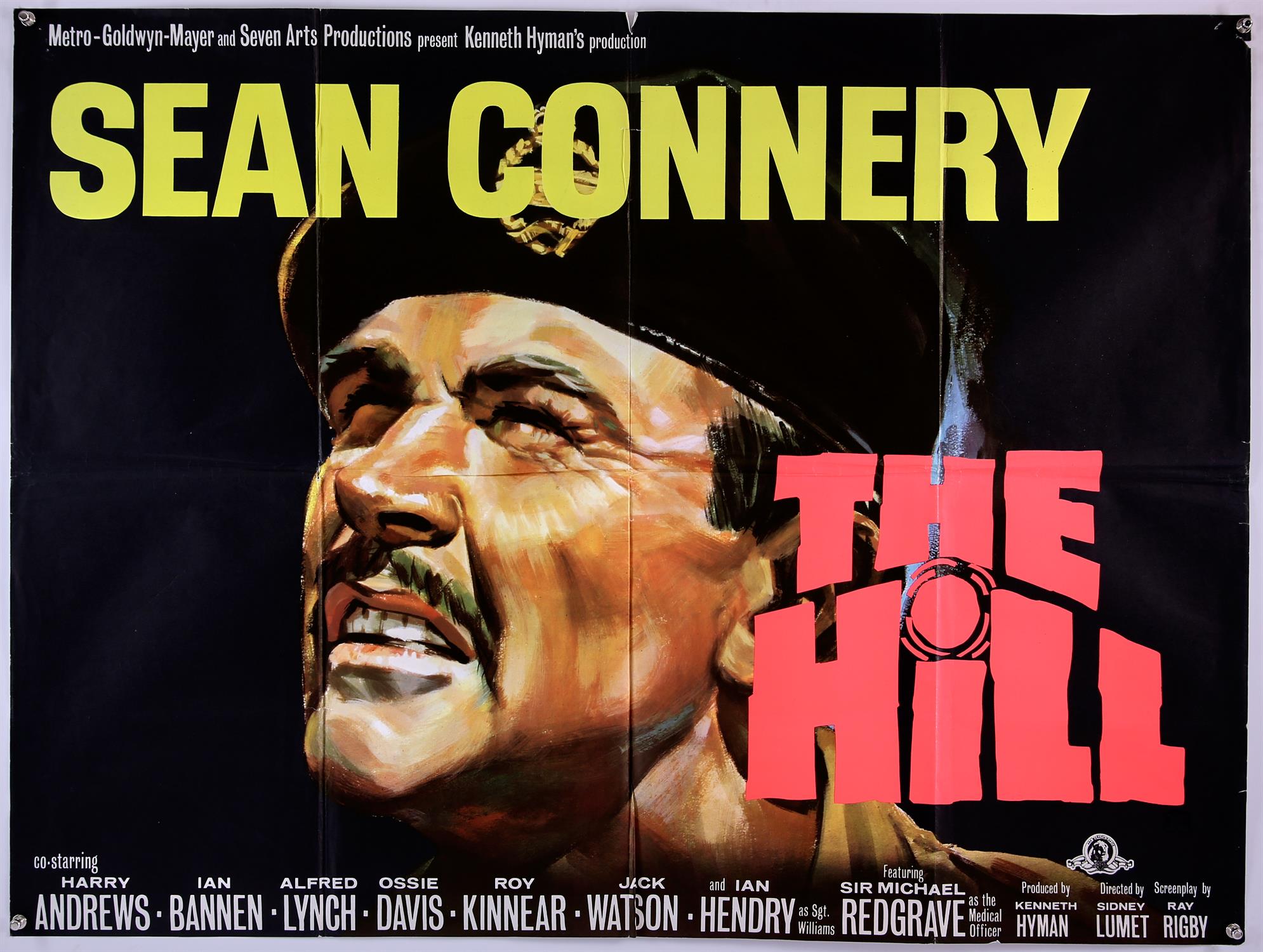 The Hill (1965), British Quad film poster, starring Sean Connery, (folded), 40 x 30 inches.