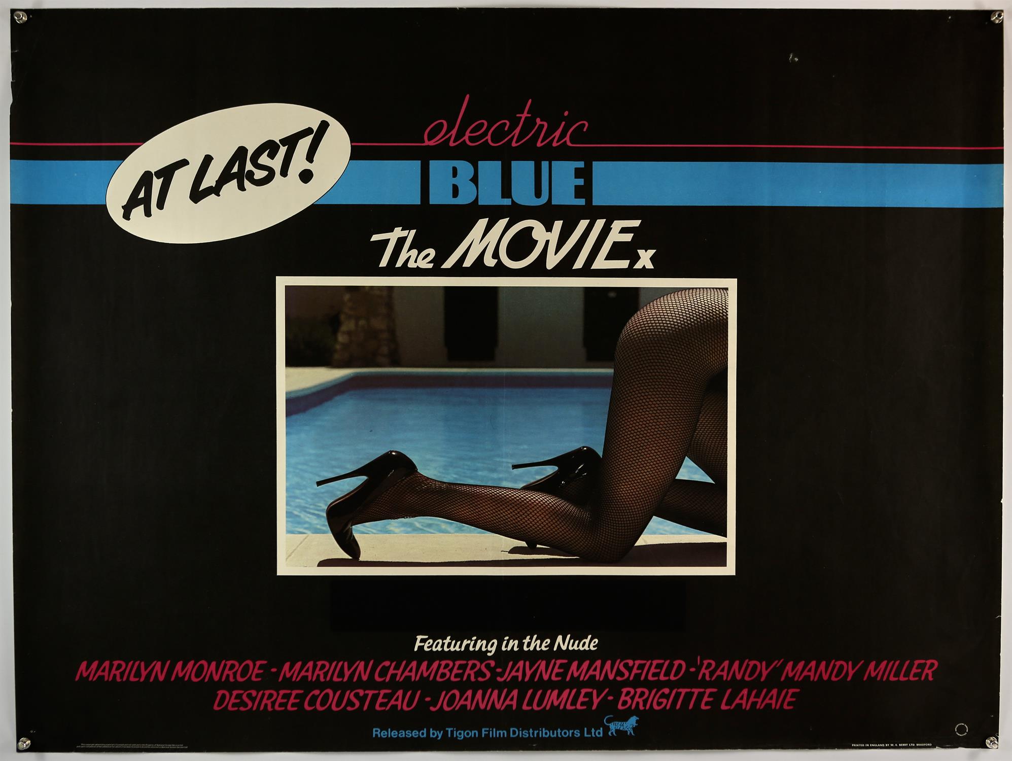 Electric Blue The Movie (1982) British Quad film poster, was folded now rolled, 30 x 40
