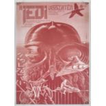 Star Wars: Return of the Jedi (1983), Hungarian Rota monochrome print, flat, 22 x 16 inches,