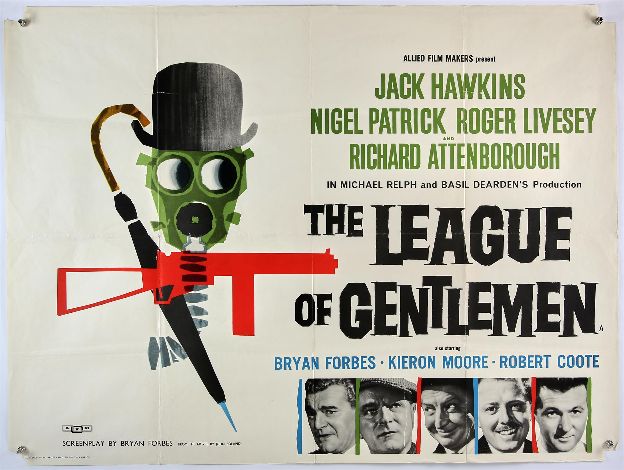 The League of Gentlemen (1960), British Quad, folded, 40 x 30 inches Director Basil Dearden