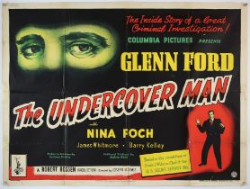 The Undercover Man (1949) British Quad film poster, starring Glenn Ford, folded, 30 x 40 inches.