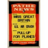 Pathe News Headline Sheet (1965) Newspaper headlines, 30 by 20 inches, folded, Miss Great Britain,