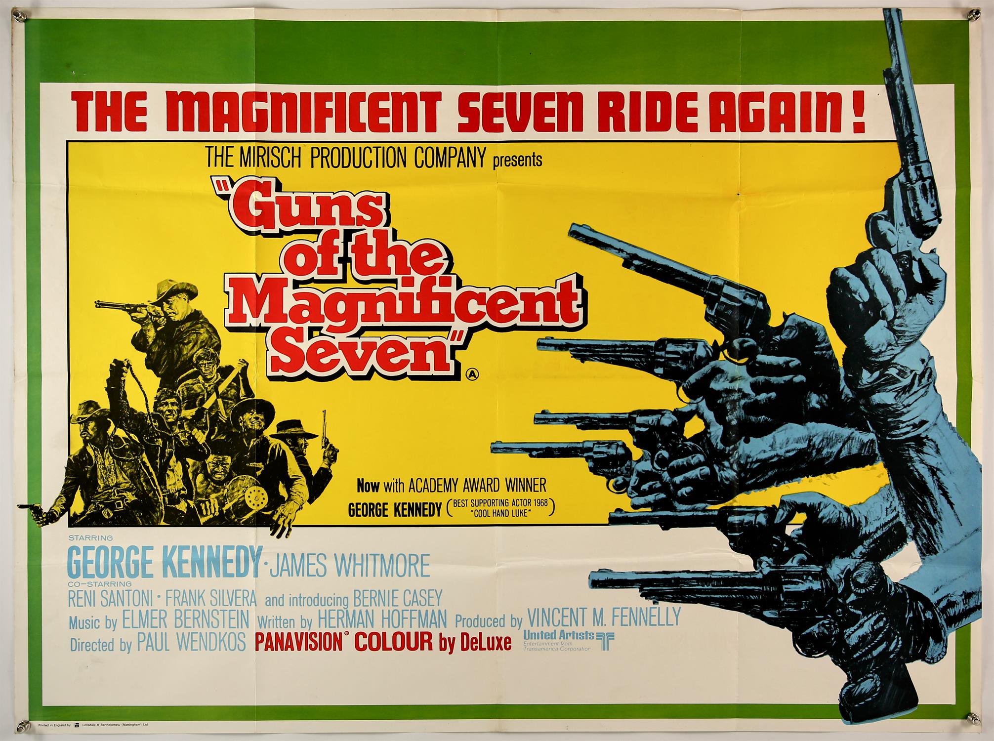 Guns of the Magnificent Seven (1969), British Quad, 40 by 30 inches, folded Director Paul Wendkos