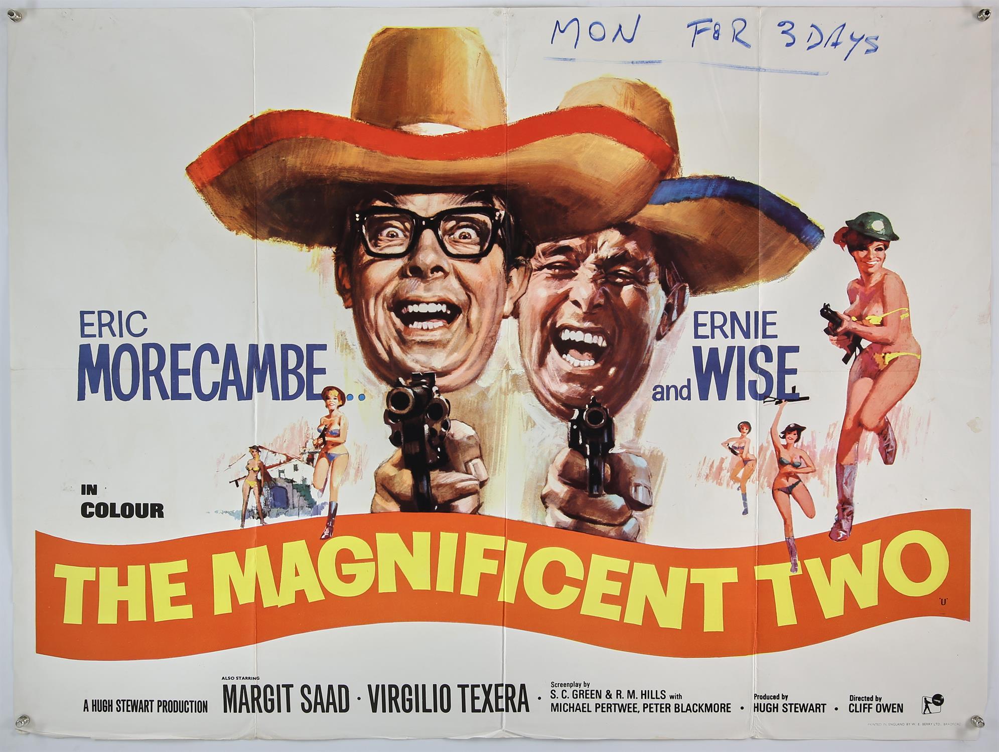The Magnificent Two (1967), British Quad film poster, starring Eric Morecambe and Ernie Wise,