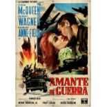 The War Lover (1962) (Amante Di Guerra), Italian Quattro Fogli, film poster, starring Steve McQueen.