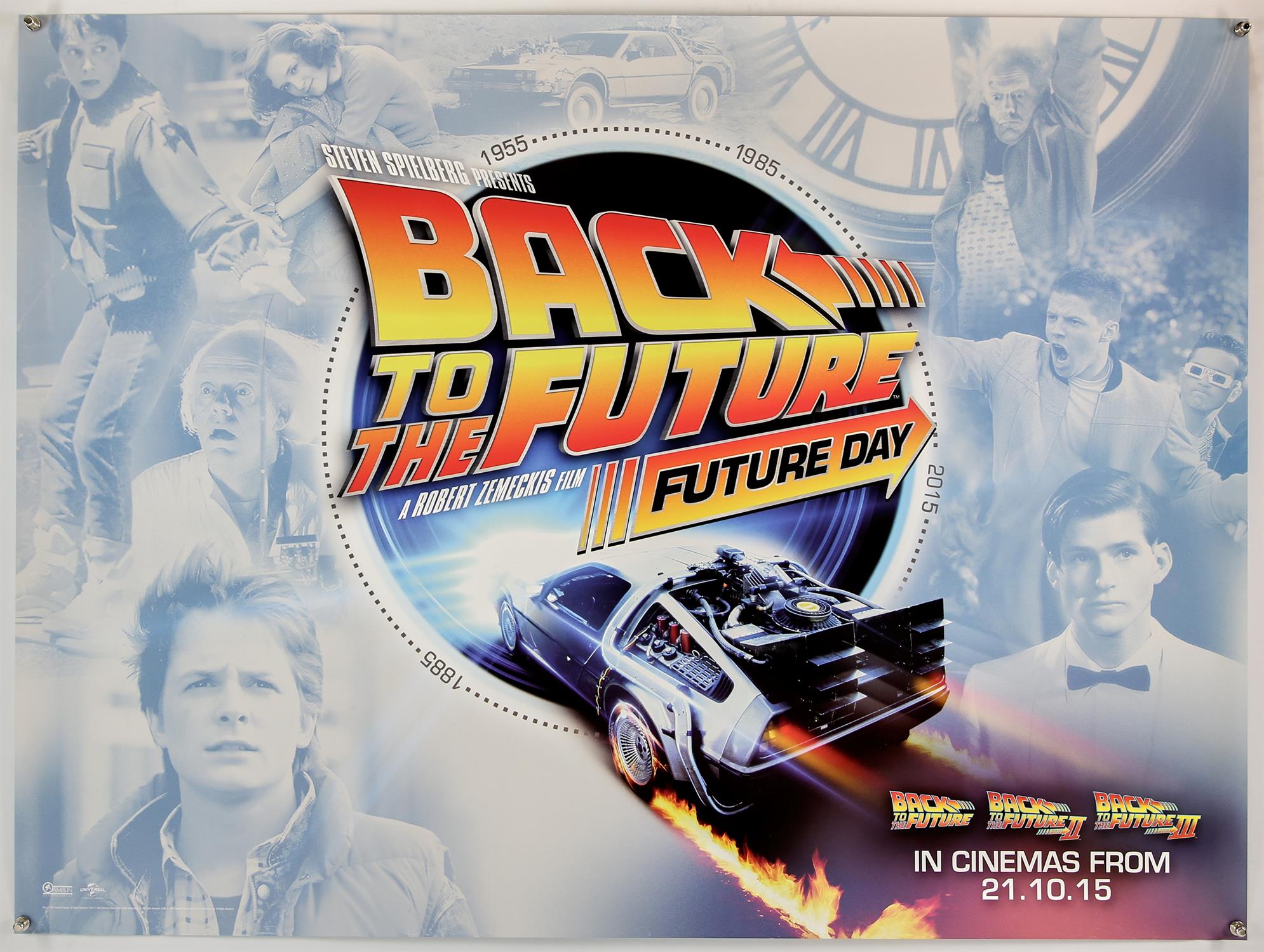 Back to the Future Day (2015) British Quad film poster, Advance, rolled, 30 x 40 inches.