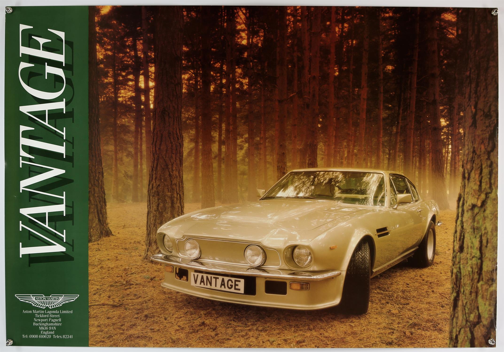 Aston Martin Vantage - Circa 1976 original factory poster, approx. 39" x 27" rolled.