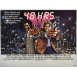 48 Hours (1982), British Quad film poster, starring Eddie Murphy and Nick Nolte, (folded),