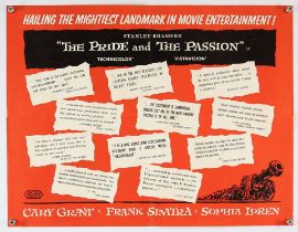 The Pride and the Passion (1960) UK Half Sheet film poster, review style, starring Cary Grant,