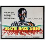 Death Race 2000 (1975), British Quad film poster, starring David Carradine, (folded),