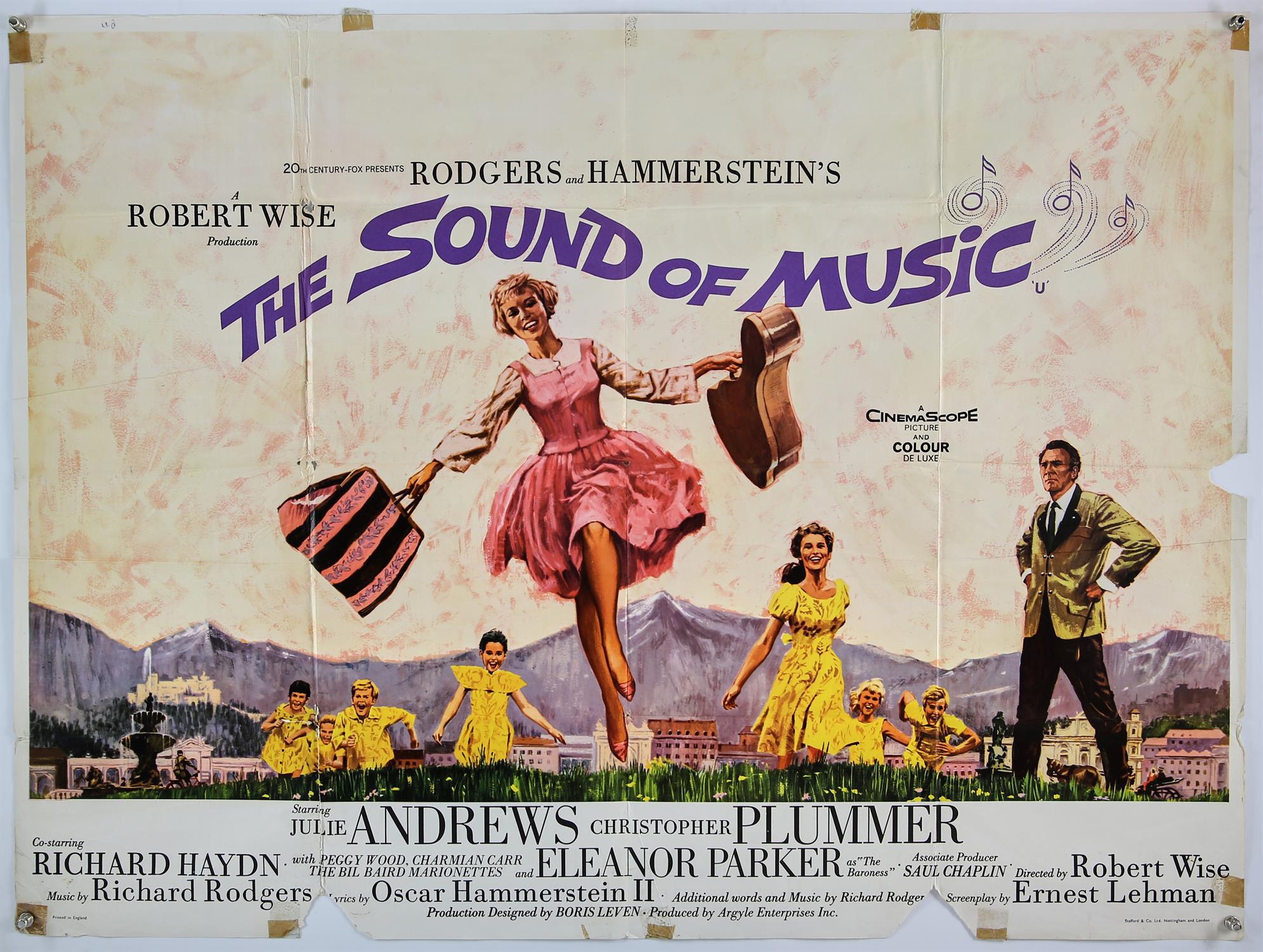 The Sound of Music (1965), British Quad film poster, starring Julie Andrews, (folded),