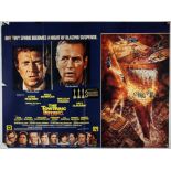 Towering Inferno (1974), British Quad film poster, starring Steve McQueen and Paul Newman, (folded),