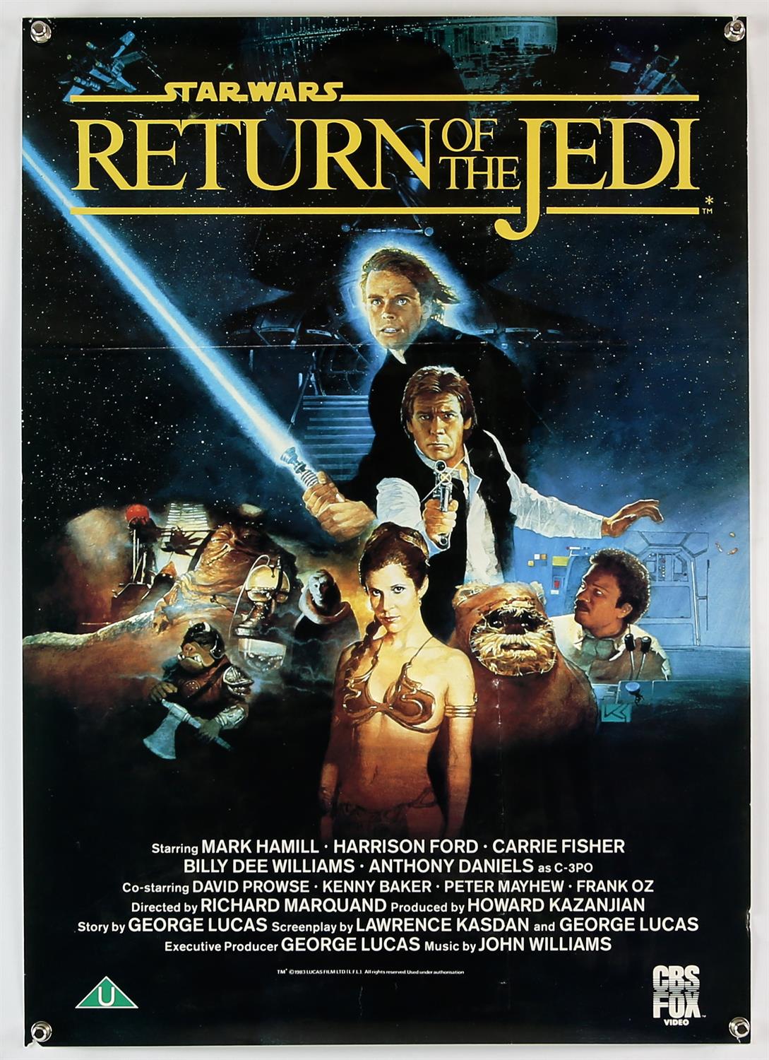Five vintage film posters for video release, comprising ; Star Wars, Return of the Jedi (1983), 23.