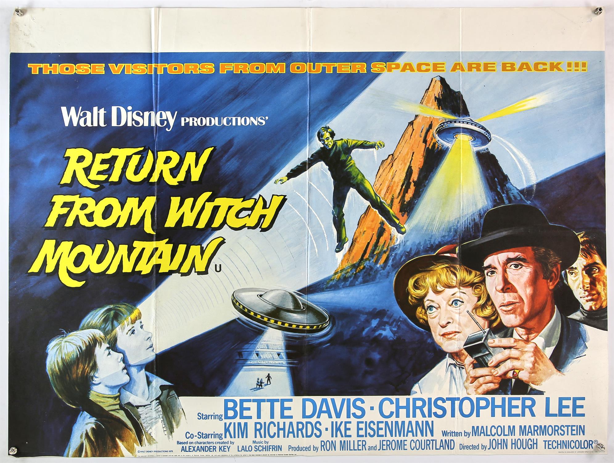 Twenty one British Quad vintage film posters including ; Return from Witch Mountain, Skin Deep,