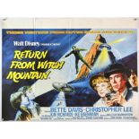 Twenty one British Quad vintage film posters including ; Return from Witch Mountain, Skin Deep,