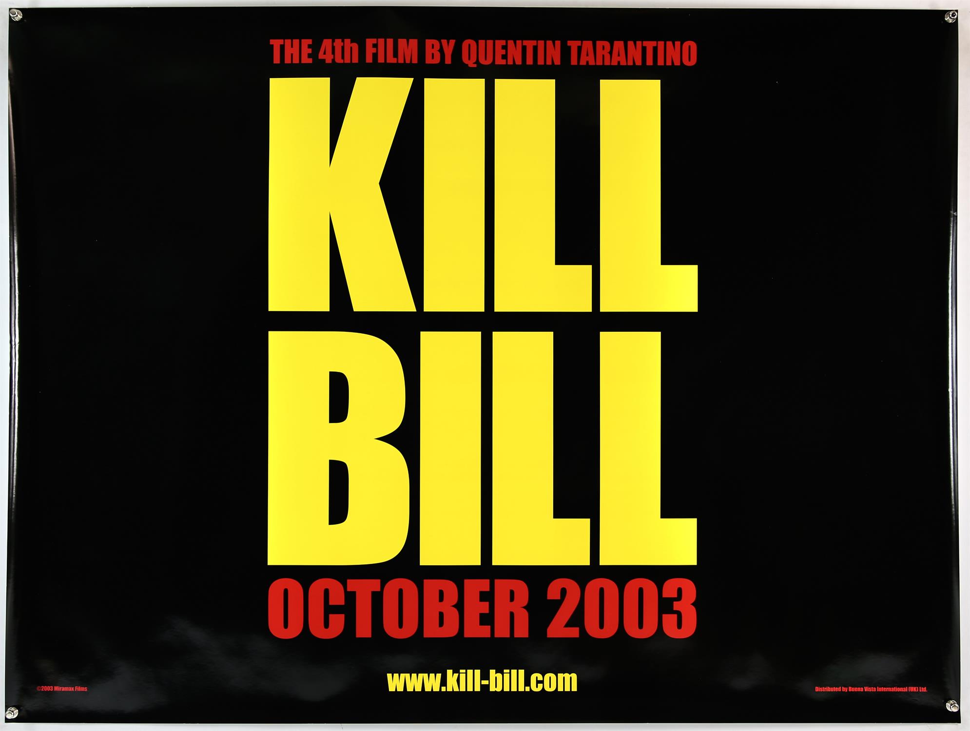 Kill Bill 1 (2003) Advanced British Quad, 30x40 inches, Rolled.