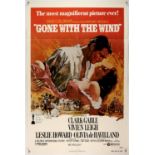 Gone With The Wind (1980) , U.S. one sheet, re-release film poster starring Clark Gable,