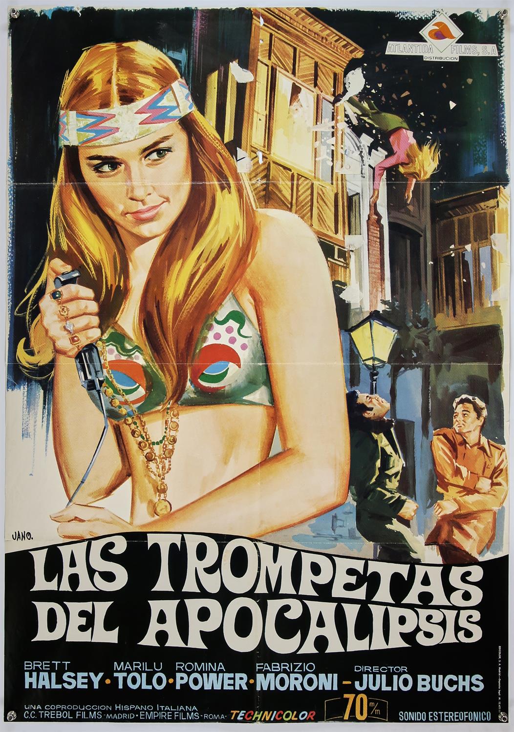 Six Spanish one sheet vintage posters including ; 'Room for 4' (1975) starring Ugo Tognazzi, - Image 4 of 5