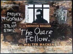 The Quare Fellow (1962) British Quad film poster, starring Patrick McGoohan and Sylvia Syms, folded,