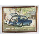 Austin A 40 Countryman original factory poster c1958 in original frame 39" x 27"