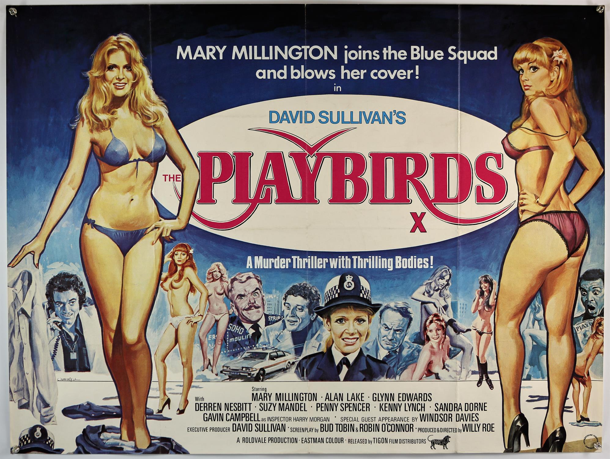 The Playbirds (1978) British Quad film poster, was folded now rolled, 30 x 40 inches Director Willy
