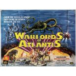 Warlords of Atlantis (1978), British Quad film poster, starring Doug McClure, (folded),