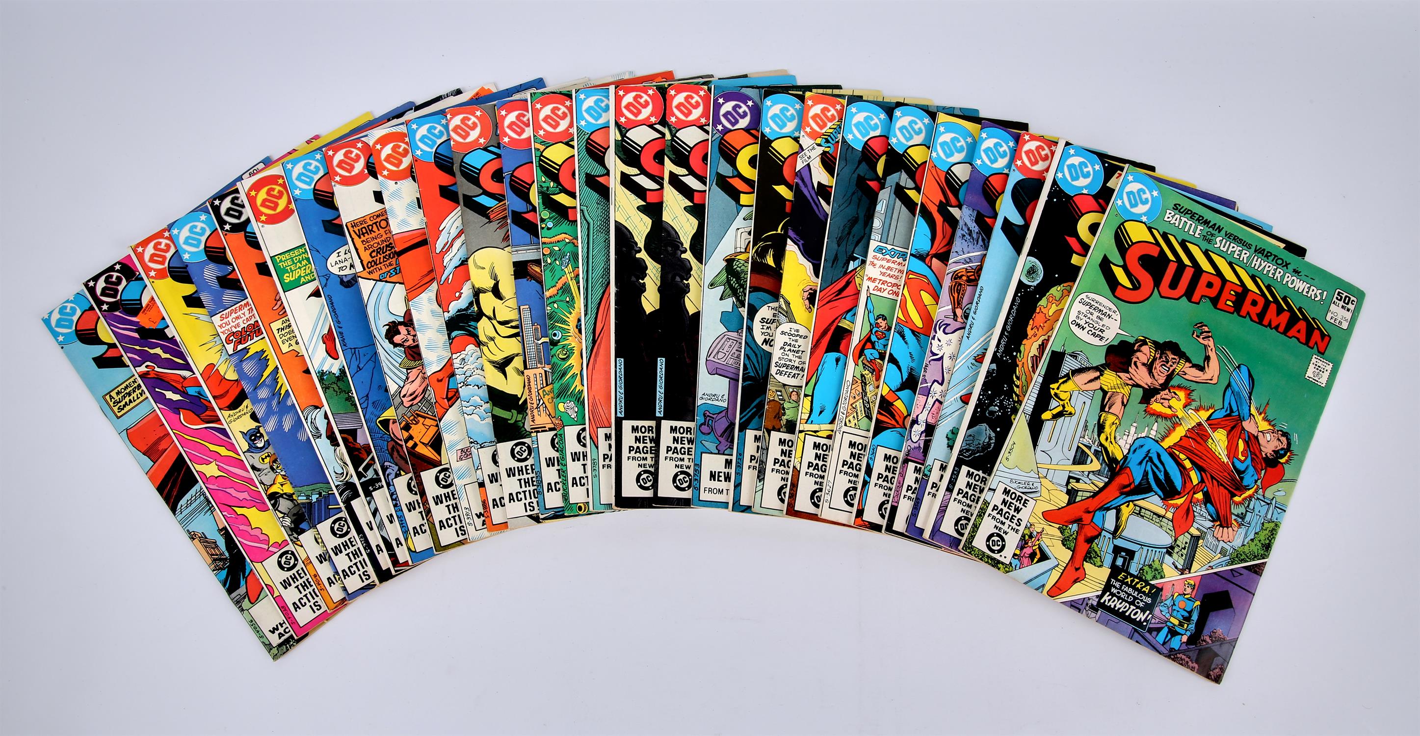 Superman: a large group of 100 approx. comics (DC comics, 1966 onwards). A large group of Superman