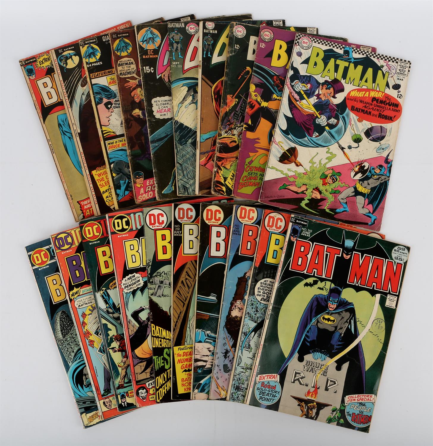 DC Comics: A group of 20 Batman comics featuring notable issues (1967 onwards). This lot