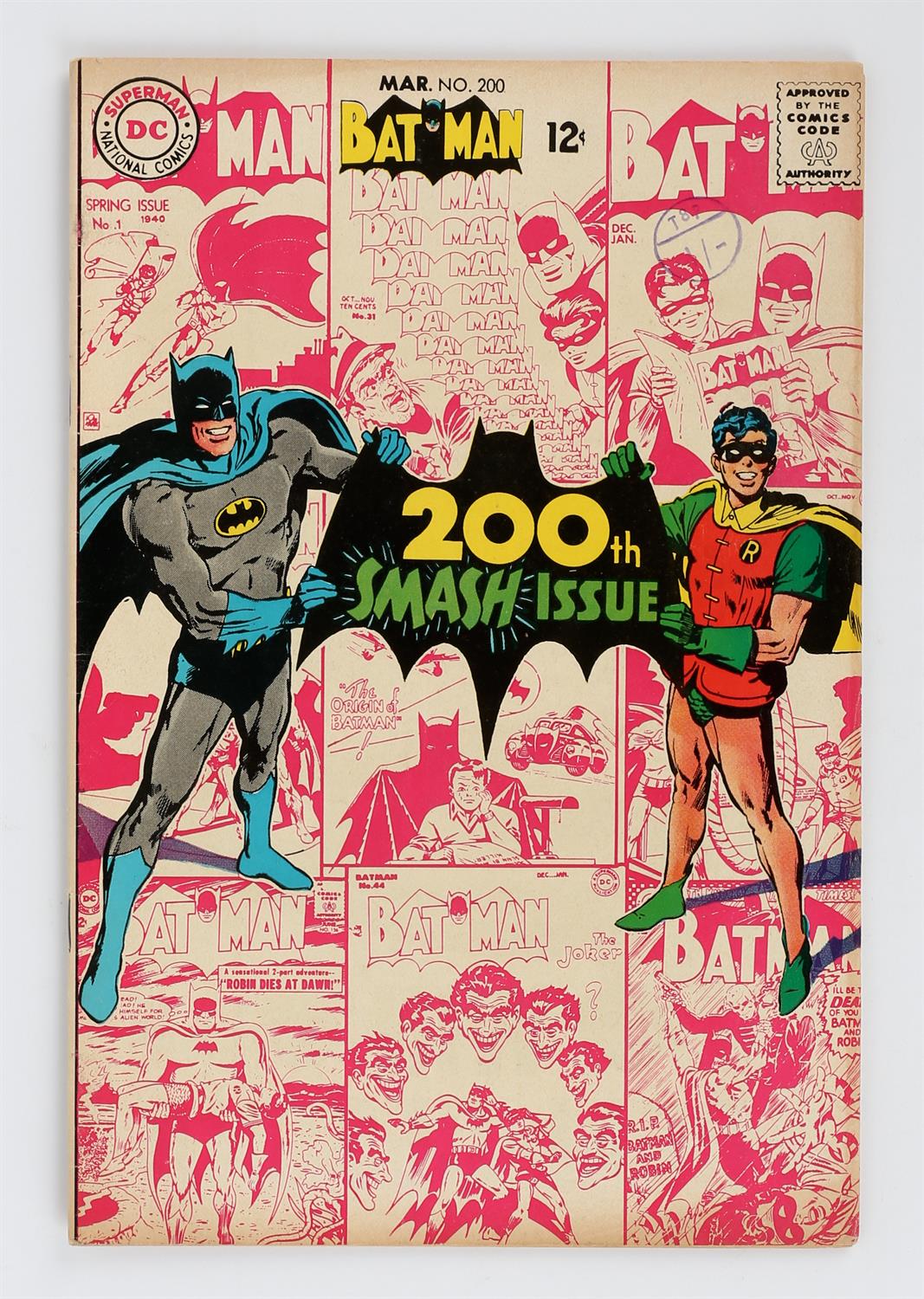 DC Comics: Batman No. 200 featuring the 1st work on Batman by Neal Adams (1968). This lot