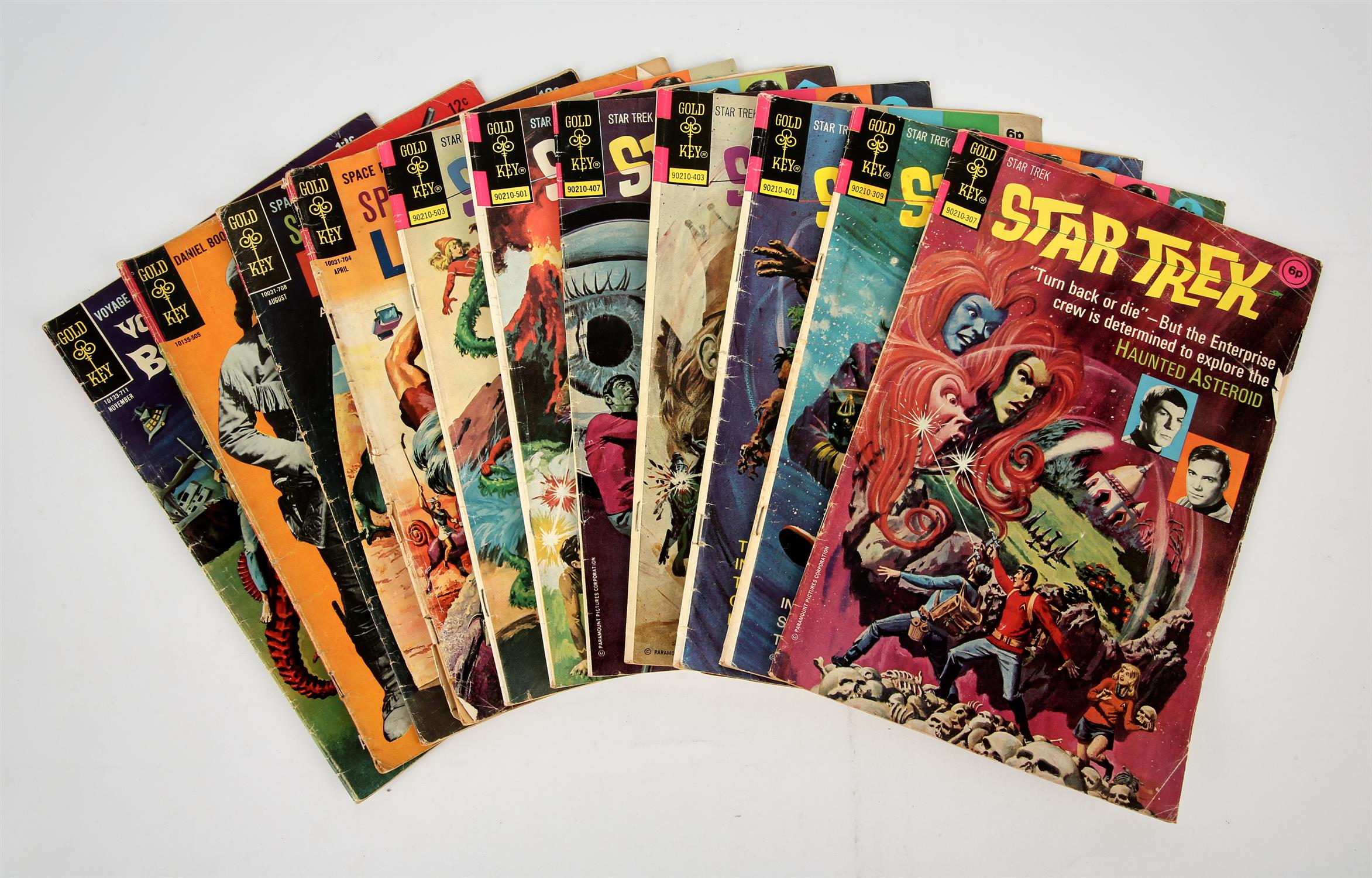 Star Trek: 7 Silver-age Gold Key issues and some others (Gold Key publishing, 1973 onwards).