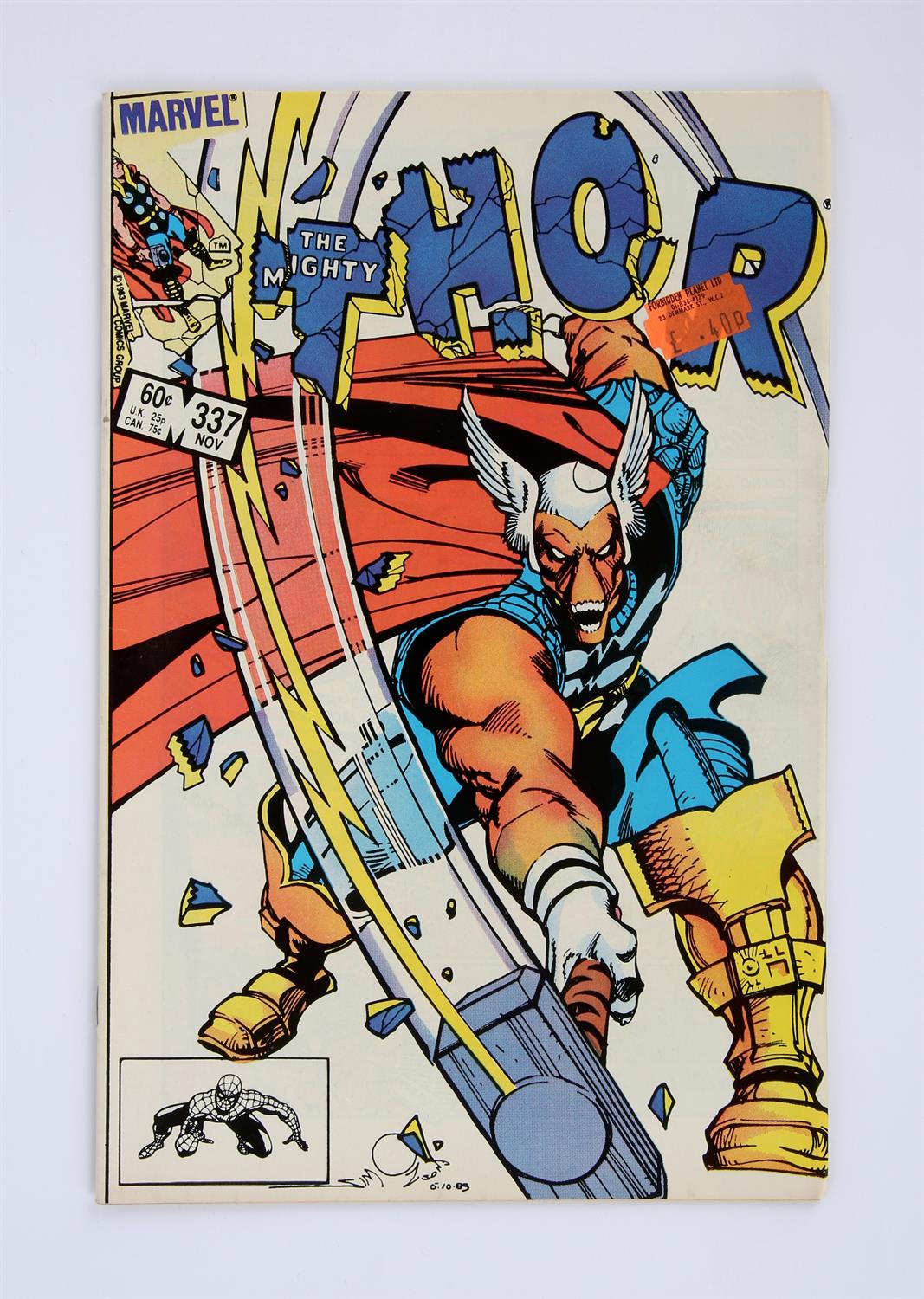 Marvel Comics: The Mighty Thor No. 337 featuring the 1st appearance of Beta Rey Bill (1983).