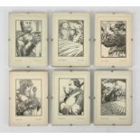 Barry Windsor-Smith, Excalibur portfolio, a set of 6 glazed Arthurian Prints (1978).