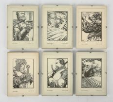 Barry Windsor-Smith, Excalibur portfolio, a set of 6 glazed Arthurian Prints (1978).