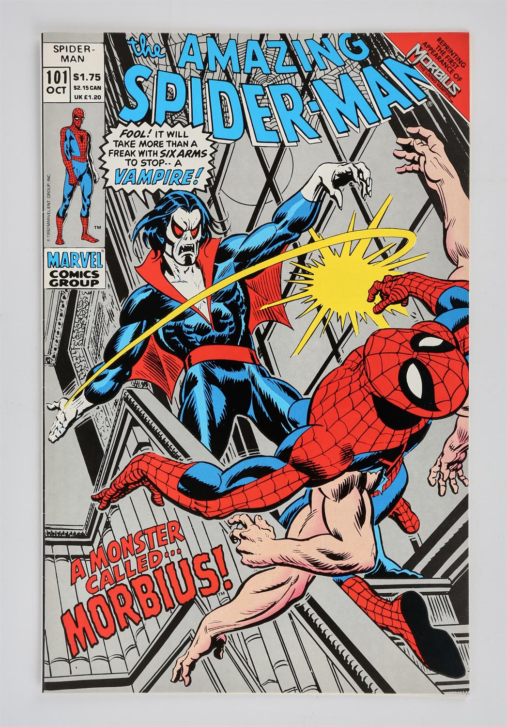 Marvel Comics: The Amazing Spider-Man No. 101 featuring the 1st appearance of Morbius (1992).