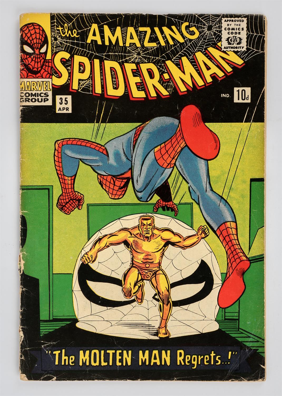 Marvel Comics: The Amazing Spider-Man No. 35 (1966). Featuring the 2nd appearance of Molten Man. - Image 2 of 11